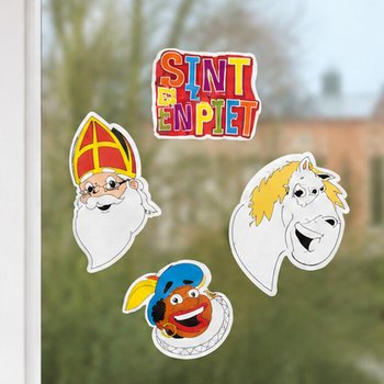 SINTERKLAAS SINT & PIET - 4D&Iacute;LN&Aacute; OBOUSTRANN&Aacute; SADA DEKORAČN&Iacute;CH CEDUL&Iacute; (6 ks)