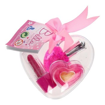 3d&iacute;ln&aacute; dětsk&aacute; make-up sada Bella ve tvaru srdce v displeji (18 ks)