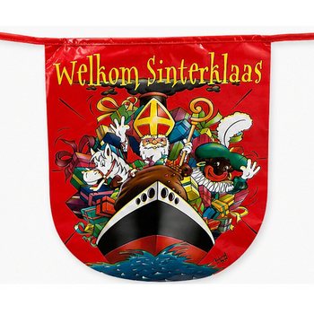 SINTERKLAAS - VLAJEČKOV&Aacute; GIRLANDA &bdquo;WELKOM SINTERKLAAS&ldquo; - D&Eacute;LKA: 10 Metrů (6 ks)