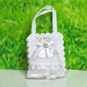 Svatební Taštička na Výslužky - Motiv Svatební Šaty (12 ks)