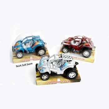 DRSNÉ BUGGY NA SETRVAČNÍK NA BLISTRU, 13 CM (12 ks)