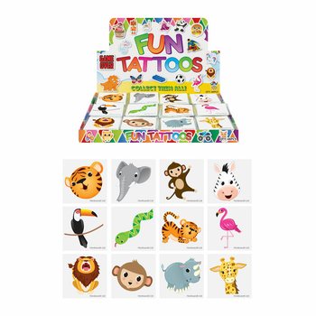 FUN TATTOO - DŽUNGLE ZVÍŘATA - DISPLAY (48x12 ks)