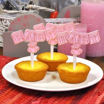 Z&aacute;pich do Cupcake k Narozen&iacute; - Světle Růžov&yacute; (12 ks)