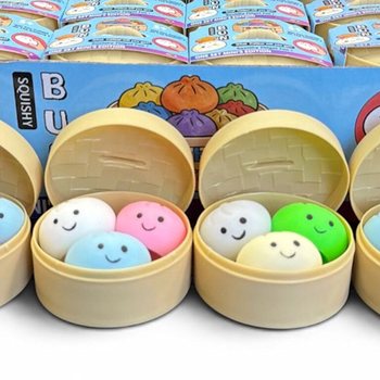 RAGE - Mačkac&iacute; Squishy MINI&rsquo;S EDITION Bun Dumplings MAL&Yacute; (5.3 x 5.3 x 4.1 Cm) Viral 2026 Fidget Toy (24 ks.)