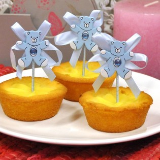 Z&Aacute;PICH DO CUPCAKU K NAROZEN&Iacute; D&Iacute;TĚTE - MODR&Yacute; MEDV&Iacute;DEK (12 ks)