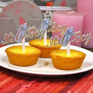 Z&aacute;pichy do Cupcakes k Narozen&iacute; - It's a Boy (12 ks)