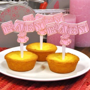 Z&aacute;pich do Cupcake k Narozen&iacute; - Světle Růžov&yacute; (12 ks)