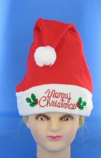 SVÍTÍCÍ VÁNOČNÍ ČEPICE S "MERRY CHRISTMAS" (12 ks)
