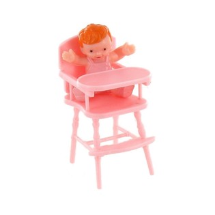 Miminko v Růžov&eacute; Židličce Dekorace na Dort (10 ks)