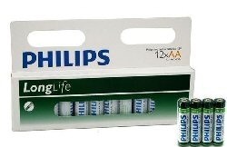 12x BATERIE "PHILIPS - SUPER HEAVY DUTY" AA - LONGLIFE (12ks Blister)