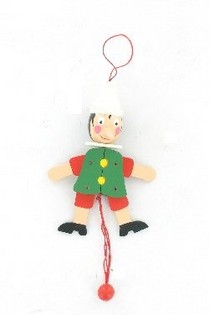 Dřevěn&yacute; tahac&iacute; pan&aacute;ček Pinocchio (4 ks)