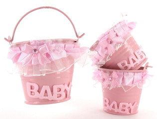 DEKORAČN&Iacute; KYBL&Iacute;ČEK - BABY RŮŽOV&Aacute; (12 ks)
