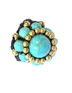 Prsten ve stylu Ibiza s tyrkysov&yacute;m kamenem | Boho styl