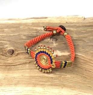 HANDMADE ORIGINALS N&aacute;ramek Oranžovo-Hněd&yacute; (1 ks)