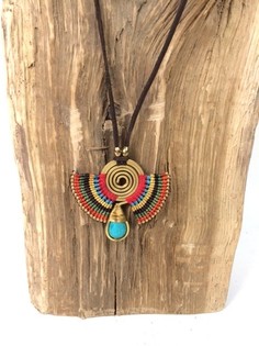 HANDMADE ORIGINALS N&aacute;hrdeln&iacute;k s Bluestone Červeno-Hněd&yacute; (1 ks)