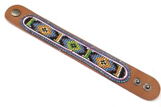 Kožen&yacute; n&aacute;ramek Aztec Modr&yacute; &Scaron;tras (1 ks)