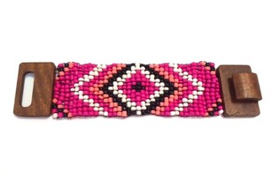 Azt&eacute;ck&yacute; Dřevěn&yacute; N&aacute;ramek se Zap&iacute;n&aacute;n&iacute;m Fuchsia (1 ks)