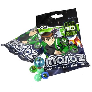 Skleněn&eacute; kuličky Ben 10 v s&aacute;čku - 5 ks (15 sad)
