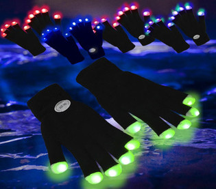LED rukavice / Rave rukavice (12 ks)