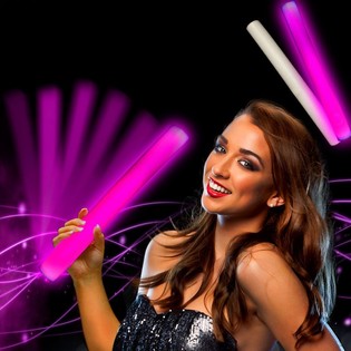 LED pěnov&aacute; tyč RŮŽOV&Aacute; - Party tyčinka - 24 ks
