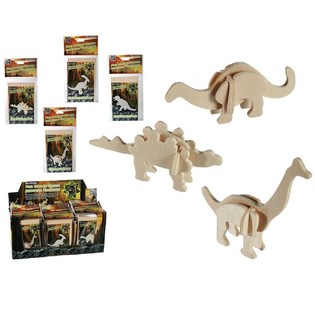 Dřevěn&eacute; 3D puzzle dinosaurus v displeji (72 ks)