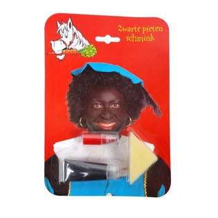 Malovac&iacute; sada na obličej Zwarte Piet na kartě (6 ks)
