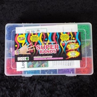 2 600 ks Super Bands / Gumičky Loom ve velk&eacute; krabici (Balen&iacute; 6 ks)