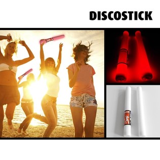 LED PęNOV&Aacute; TYČ JEDNOBAREVN&Aacute; - PARTY TYČ - ĀERVEN&Aacute; - 38.5 CM (19 ks)