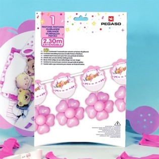 VELK&Aacute; BAL&Oacute;NKOV&Aacute; GIRLANDA 2,3 METRU - RŮŽOV&Aacute; (3 ks)