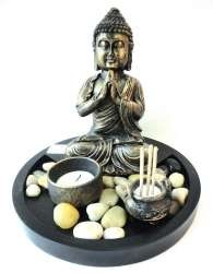 Sada Buddha na čajovou sv&iacute;čku a kadidlo (1 ks)