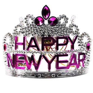 Korunka HAPPY NEW YEAR s osvětlen&iacute;m (10 ks)