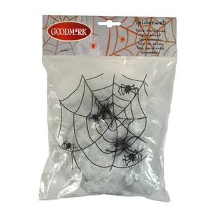 Halloweensk&aacute; Dekorativn&iacute; Pavučina se 2 Pavouky (4 ks)
