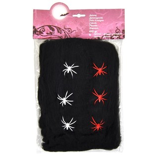 Čern&aacute; Pavučina Halloween 100g s 6 Pavouky (6 ks)