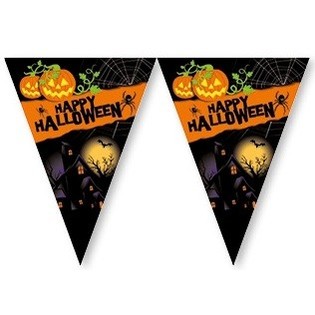 Vlajkov&yacute; řetěz Happy Halloween - 2,3 Metru (6 ks)