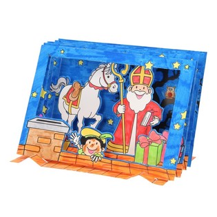 Sinterklaas / Mikulášské 3D Tvořivé Průhledové Okénko (12 ks)