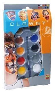 Vodov&eacute; barvy na obličej SES Clowny (10 barev) (1 ks)