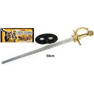 Sada masky a meč Zorro - 59 cm (6 ks)