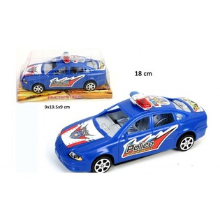 POLICEJN&Iacute; AUTO NA SETRVAČN&Iacute;K NA BLISTRU, 18 CM (12 ks)