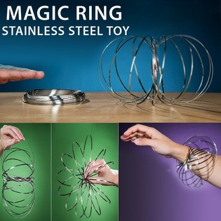 Magick&eacute; kroužky / Flow Rings - Kinetic 3D - STŘ&Iacute;BRN&Eacute; | NA KARTĚ (12 ks)