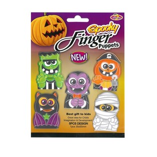 HALLOWEEN 5x STRA&Scaron;IDELN&Eacute; PRSTOV&Eacute; LOUTKY NA KARTĚ (48 ks)