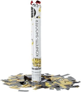 Konfetov&eacute; dělo &ndash; Barva: Černo-žlut&aacute; - 40 cm - Partypopper (10 ks)