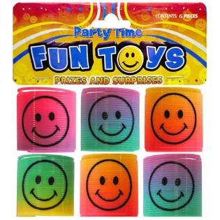 6 KS MINI PRUŽINY SMILEY &Oslash;3.5 CM V S&Aacute;ČKU (6 S&Aacute;ČKŮ)