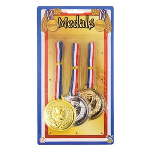 Sada 3 Medail&iacute; pro V&iacute;těze na Kartě (Zlat&aacute;, Stř&iacute;brn&aacute;, Bronzov&aacute;) 6ks