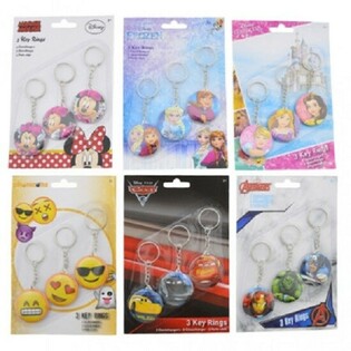 MIX DISNEY Kl&iacute;čenky 3 Ks na Kartě (24 Karet po 3 ks)