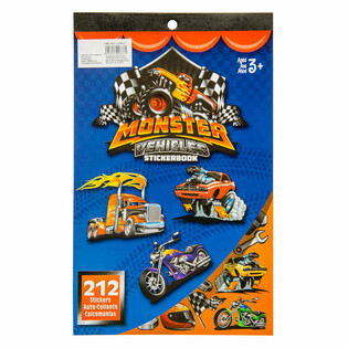 Kniha samolepek Monster Truck 212 d&iacute;lů (12 ks)