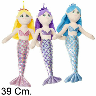 Velk&aacute; ply&scaron;ov&aacute; mořsk&aacute; panna 39 cm - Mix barev (12 ks)