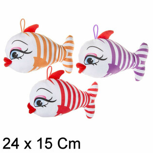 Ply&scaron;ov&aacute; vesel&aacute; ryba s velk&yacute;mi rty - 24 cm - Mix (12 ks)