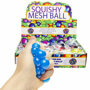 SQUISHY M&Iacute;ČEK - Průměr: 5 CM - MIX JASN&Yacute;CH BAREV V DISPLEJI (24 ks)