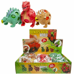 Squishy Mesh mačkac&iacute; m&iacute;ček Dinosaurus - Display (12 ks)