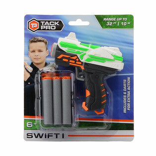 Hračkov&aacute; pistole Tack Pro Swift I se 6 měkk&yacute;mi &scaron;ipkami - 11 cm